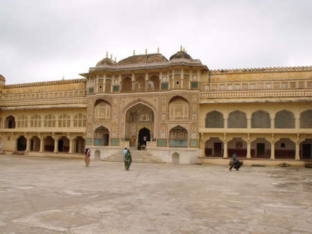 Amber fort, Jaipur, Rajasthan, India, August 17, 2011: Facade and entrance gate of the Amber fort in Jaipur, Indiaのeditorial素材