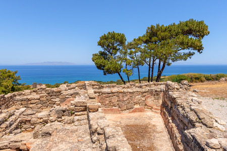 Ancient ruins in city of Kamiros located in the northwest of the island of Rhodes.の写真素材