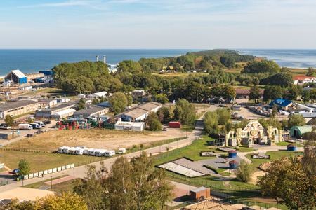 WLADYSLAWOWO, POLAND - September 18, 2018: Hel Peninsula and the Baltic Sea, view from the top of the tower in Wladyslawowo. Polandのeditorial素材