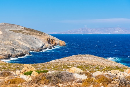Sea view in Cheronissos village at the north edge of Sifnos. Cyclades islands, Greeceの写真素材