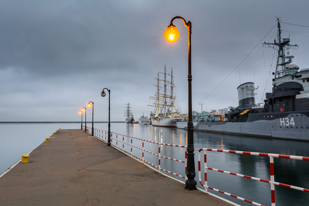 GDYNIA, POLAND - December 31, 2016: Ship museum destroyer ORP Blyskawicaのeditorial素材
