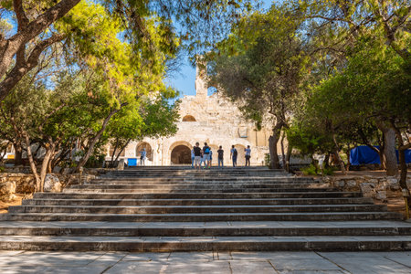 ATHENS, GREECE - September 14, 2018: The main entrance to the Acropolis in Athens.