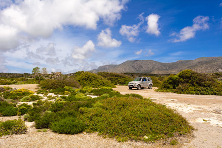 CRETE, GREECE - May 2, 2015: Suzuki Jimny car parked on Elafonisi beach. Island of Crete, Greece