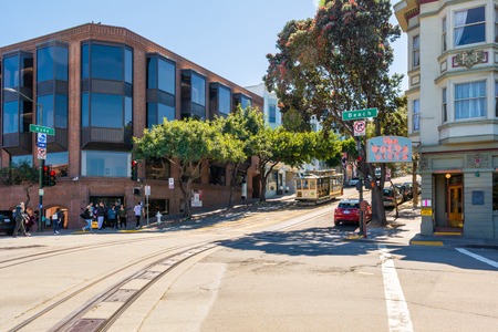 SAN FRANCISCO, USA - March 30, 2019: The Cable car tram in San Francisco, USAのeditorial素材