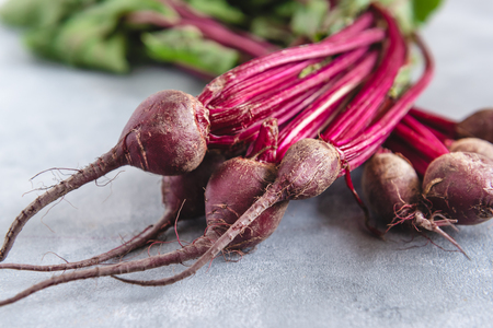 Group of chard with beetroots. Young beetroot with fresh leaves.の写真素材
