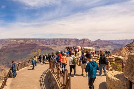 rand Canyon, Arizona / USA - April 5, 20109: People visit Grand Canyon National Park in Arizona, USAの写真素材