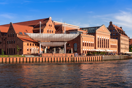 GDANSK, POLAND - June 22, 2019: Building of the Polish Baltic Frederic Chopin Philharmonic in Gdansk. The largest music institution in the northern Poland. Europe.のeditorial素材