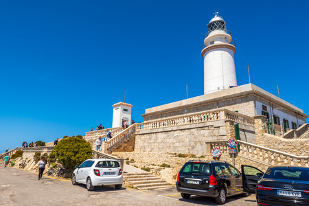 MALLORCA, SPAIN - May 6, 2019: Lighthouse at Cap de Formentor in the coast of north Mallorca, Balearic Islands, Spainのeditorial素材