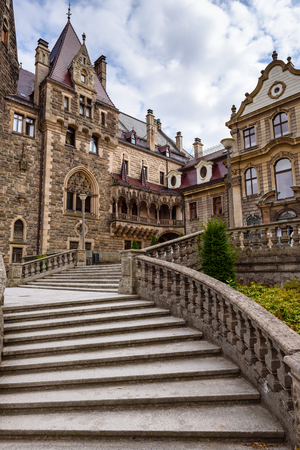 MOSZNA, POLAND - July 16, 2019: The Moszna Castle in southwestern Poland, one of the most magnificent castles in the world from 17th century.のeditorial素材