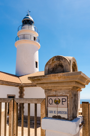 MALLORCA, SPAIN - May 10, 2019: The Capdepera lighthouse located at the easternmost point of Mallorca, one of the most emblematic lighthouses on the island. Balearic islandsのeditorial素材
