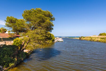 The Suriana channel near Playa de Muro beach in Alcudia. Island of Majorca. Spainの写真素材