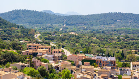 Architecture of the historic city of Capdepera located in the east of Majorca and neighboring the...