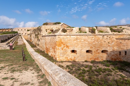 Menorca, Spain - Ocober 13, 2019: La Mola, fortress of Isabel II in Mahon. One of the biggest European fortresses built in the 19th centuryのeditorial素材