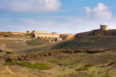 View of Fortaleza de La Mola, the biggest European fortresses built in the 19th century on Menorca....