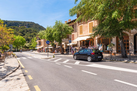 Mallorca, Spain - May 7, 2019: The city of Valldemossa, a popular tourist destination in Majorca.
