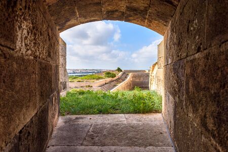 Menorca, Spain - October 13, 2019: La Mola, fortress of Isabel II in Mahon. One of the biggest European fortresses built in the 19th centuryのeditorial素材