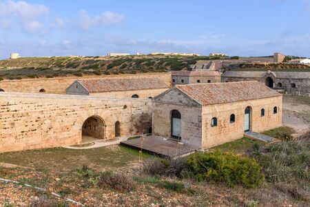 Menorca, Spain - October 13, 2019: View of Fortaleza de La Mola, the biggest European fortresses built in the 19th century on Menorca. Baleares, Spainのeditorial素材