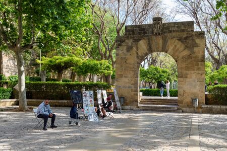 Mallorca, Spain - May 8, 2019: Garden in Palma de Mallorca on the Island of Mallorca, Baleares, Spainの写真素材