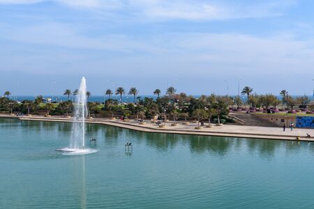 Mallorca, Spain - May 8, 2019: Fountain in the center of Palma de Mallorca in sunny summer day. Island of Mallorca, Balearic Islands, Spainの写真素材