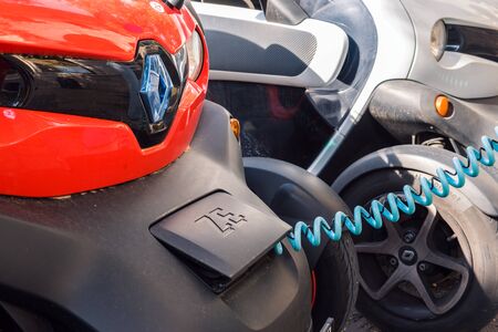 Majorca, Spain - May 8, 2019: Charging point for electric cars on the streetのeditorial素材
