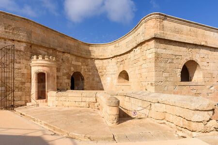 Menorca, Spain - October 13, 2019: View of Fortaleza de La Mola, the biggest European fortresses built in the 19th century on Menorca. Baleares, Spainのeditorial素材