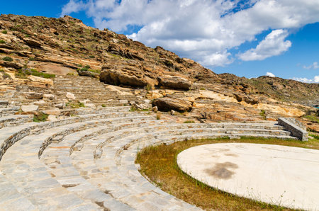 Ancient theater on the island of Paros. Cyclades, Greece