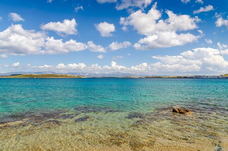 Turquoise waters of Monastiri bay on Paros island. Cyclades, Greeceの写真素材