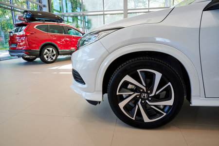 Gdansk, Poland - May 28, 2020: New models of Honda cars presented in the car showroom of Gdansk