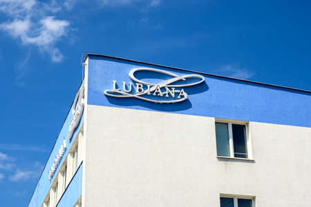 Lubiana, Poland - June 26, 2020: Lubiana logo, Polish manufacturer of table porcelainのeditorial素材