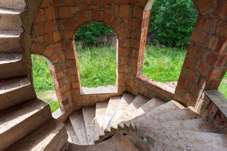 Lapalice, Poland - August 25, 2018: Lapalice castle, unfinished building, tourist attraction in northern Polandのeditorial素材