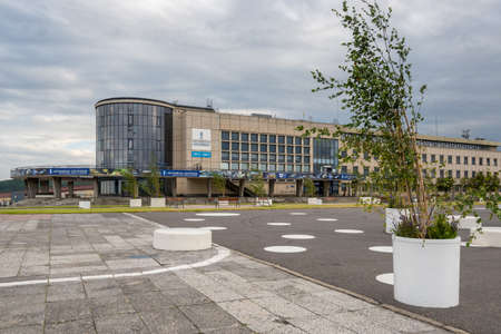 Gdynia, Poland - June 30, 2020: Seaside promenade and the building of the Gdynia Aquariumのeditorial素材