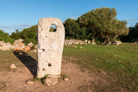 Menorca, Spain - October 15, 2019: The talaiotic settlement of Talati de Dalt situated on Menorca island. Baleares, Spainのeditorial素材