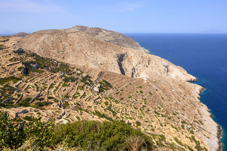 Folegandros, beautiful and small Greek island in the Aegean Sea. Cyclades, Greeceの写真素材