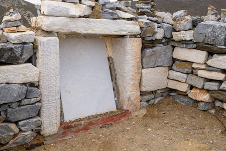 Ios, Greece - September 20, 2020: Tomb of the poet Homer, an archaeological Site on Ios Island. Cyclades, Greeceのeditorial素材