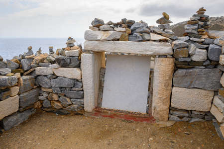 Ios, Greece - September 20, 2020: Tomb of the poet Homer, an archaeological Site on Ios Island. Cyclades, Greeceのeditorial素材