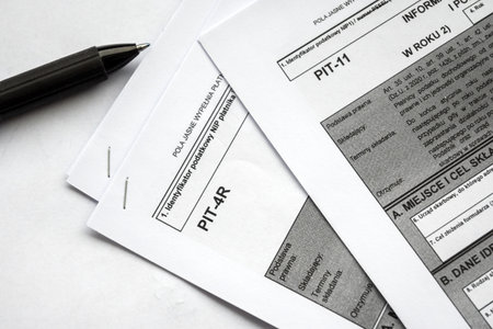 Income polish tax forms. In English: Annual information on advance income tax paymentsの写真素材