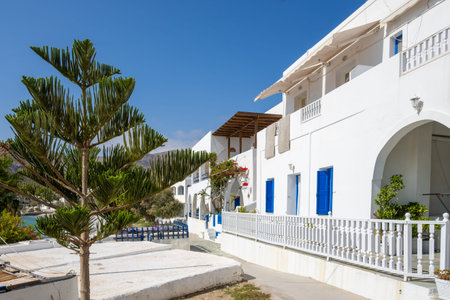 Typical Greek whitewashed architecture on the island of Folegandros. Cyclades, Greece