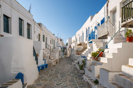 Castro (Kastro), the oldest part of the Chora town on Folegandros island. Cyclades, Greeceの写真素材