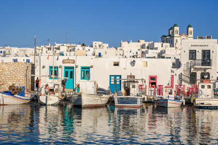 Paros, Greece - September 27, 2020: Beautiful port of Naoussa on Paros island. Greece, Cycladesのeditorial素材