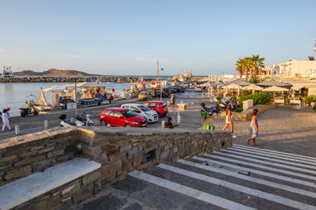 Paros, Greece - September 27, 2020: A view of beautiful Naoussa town on Paros island. Cyclades. Greece, Europeのeditorial素材