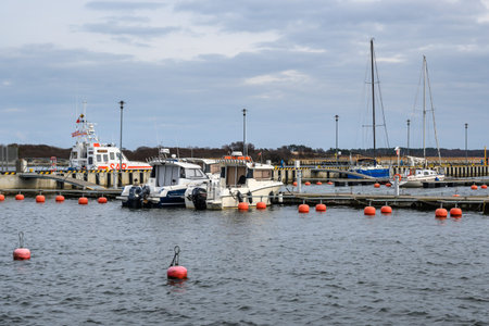 Gdansk, Poland - March 13, 2021: Gorki Zachodnie marina in Gdansk. Baltic Sea, Poland