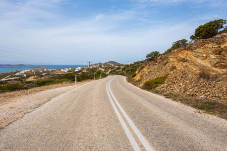 Road in the south of Antiparos. Antiparos is a small, charming island of the Cyclades archipelago....