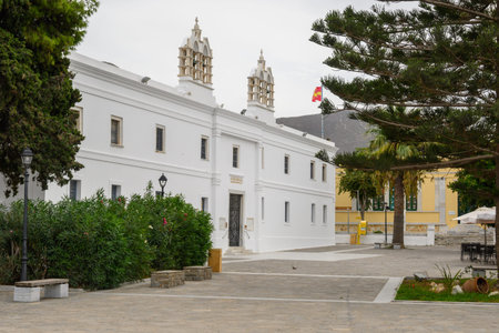 Paros, Greece - September 28, 2020: Church Panagia Ekatontapiliani, a church from the Byzantine era...