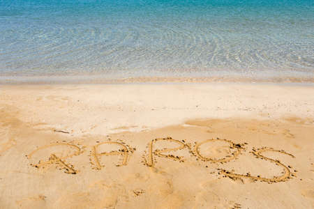 Santa Maria beach with crystal clear water and soft sand. Paros island, Cyclades, Greeceの写真素材