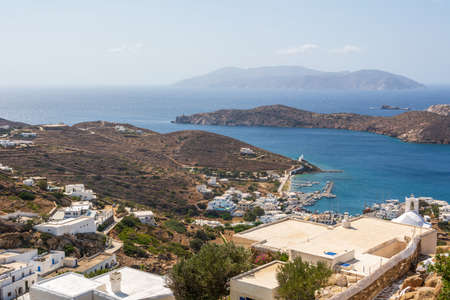 Beautiful sea bay of Ios. Ios Island is a popular tourist destination in the Aegean Sea. Cyclades Islands, Greeceの写真素材