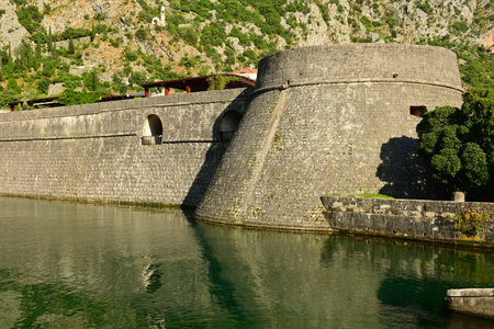The Kampana Tower, medieval fortifications surrounding the Old Town of Kotor. Montenegroの写真素材
