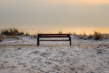 Baltic Sea coast on the Hel Peninsula in Polandの写真素材