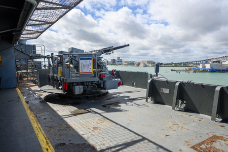 Corpus Christi, Texas, USA - October 12, 2023: USS Lexington Aircraft Carrier in Corpus Christi Bay,...
