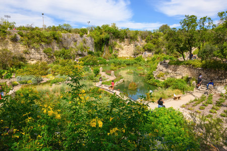 San Antonio, Texas, USA - October 8, 2023: Japanese Tea Garden in San Antonio. Texas, USAのeditorial素材