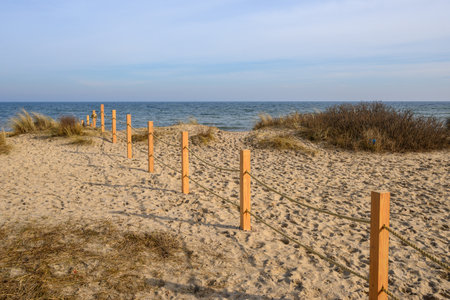 Mechelinki Meadows Nature Reserve located in the area of Seaside Landscape Park in Mechelinki village. Polandの写真素材